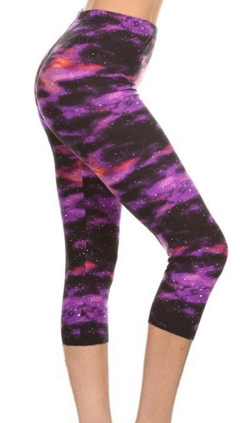 Lean Capri Purple Galaxy