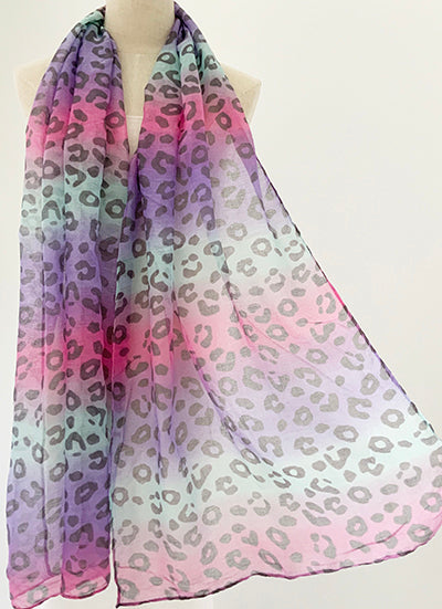 Purple Leopard Scarf