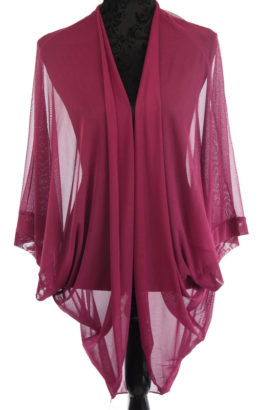 Plain Sheer Shrug Fuschia