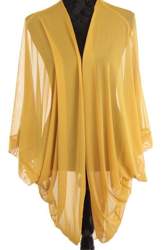 Plain Sheer Shrug Mustard