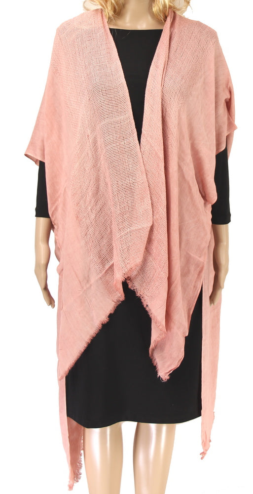 Long Cotton Cape - Apricot