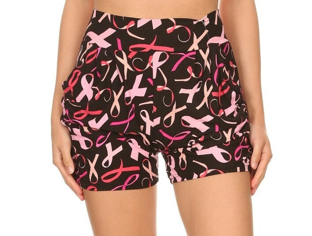 Lean Pink Ribbon Harem Shorts