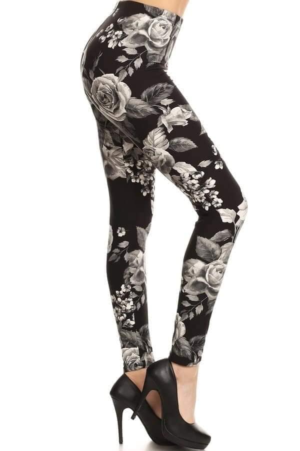 Lean Floral Black Roses Full Length