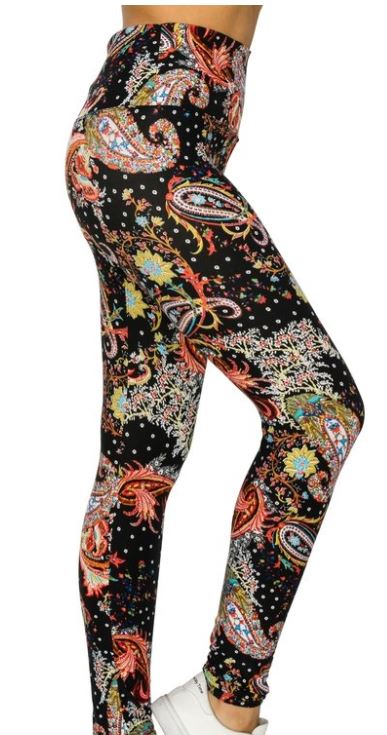 Lean Paisley Print Full Length - Yoga band